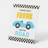 Race Car Birthday Party Favor 台座サイン (正面)