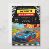 Race Car Birthday Party Fun  招待状 (正面)