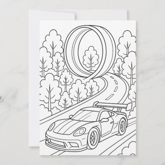 Race Car Birthday Party Fun  招待状 (裏面)