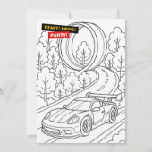 Race Car Birthday Party Fun 招待状 (裏面)