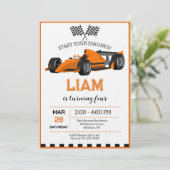 Race Car Birthday Party Invitation 招待状 (スタンド正面)