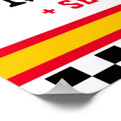 Race car birthday party welcome sign ポスター (角)