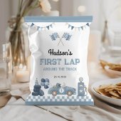 Race Car Blue Boy Birthday Chip Bag Wrapper チラシ