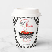 Race Car Boy Baby Shower | Little Racer Party 紙コップ (裏面)