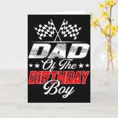 Race Car Dad Of The Birthday Boy Racing Family T C カード (黄色い花)