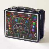 Race Car Dashboard  Racing Control Panel Kids メタルランチボックス (裏面)