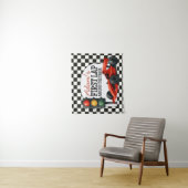 Race Car First Birthday Party Backdrop Fast One タペストリー (インサイチュ)