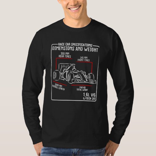 Race Car  Formula Car Engineer Mechanic Racing Car Tシャツ (正面)