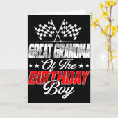 Race Car Great Grandma Of The Birthday Boy Racing  カード (黄色い花)