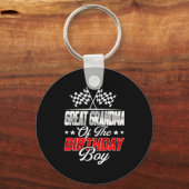 Race Car Great Grandma Of The Birthday Boy Racing  キーホルダー (正面)