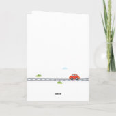 Race Car Kids Racing Track Happy Birthday カード (裏面)