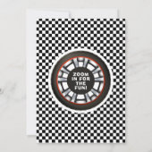 Race Car Photo Birthday Party card 招待状 (裏面)
