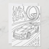 Race Car Speed Birthday Party 招待状 (裏面)