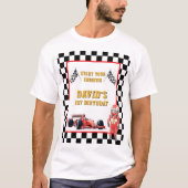 Race Car Start Your Engines 1st Birthday Men's Tシャツ (正面)