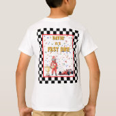 Race Car Start Your Engines 1st Birthday Tシャツ (裏面)