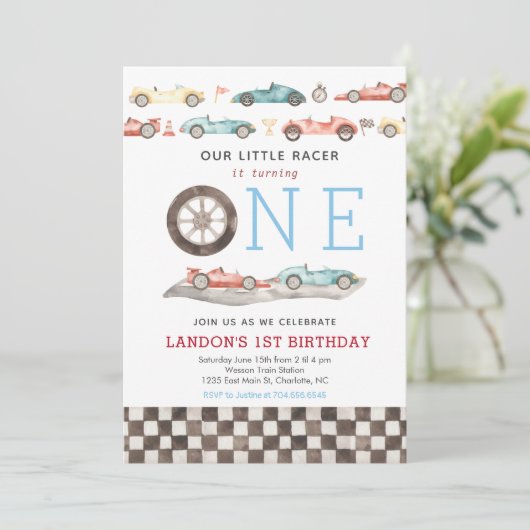 Race Card Birthday Invitation 招待状 (スタンド正面)