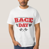 Race Day Car Racing Checkered Flag Tシャツ (正面)