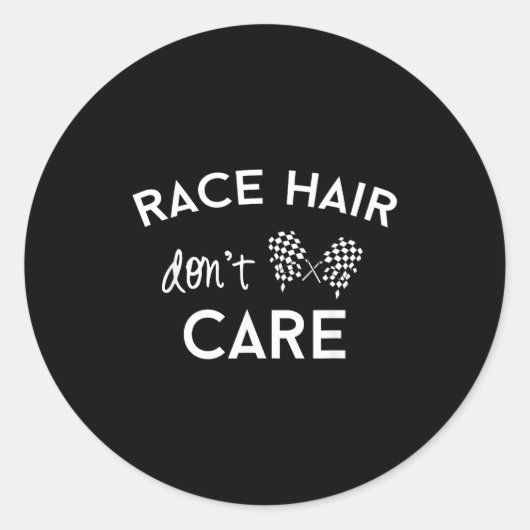 Race Hair Don't Care, Funny Girls Racing ラウンドシール (正面)