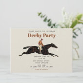 Race Horse Derby Party Equestrian Racing Birthday 招待状 (スタンド正面)