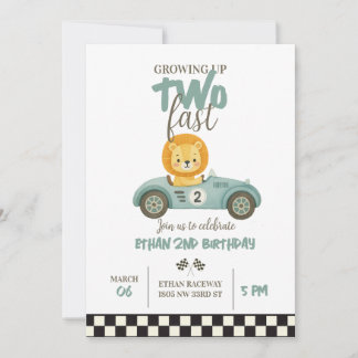 Race On Over – Car-Themed Birthday Invite 招待状