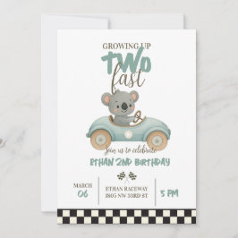 Race On Over – Car-Themed Birthday Invite 招待状