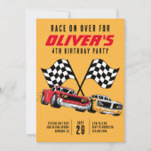 Race on Over Cars Birthdayパーティー 招待状 (正面)