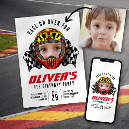 Race on Over Photo Birthdayパーティー 招待状