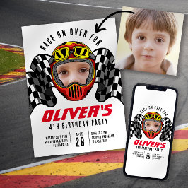 Race on Over Photo Birthdayパーティー 招待状