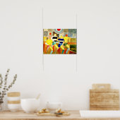 Race Walkers、カラフル・キュービストのアートワーク ポスター (キッチン)