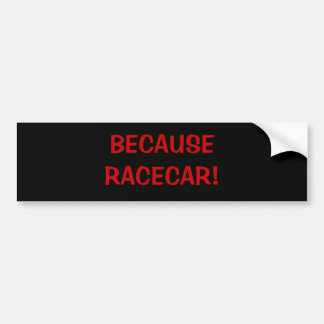 RACECARので! バンパーステッカー