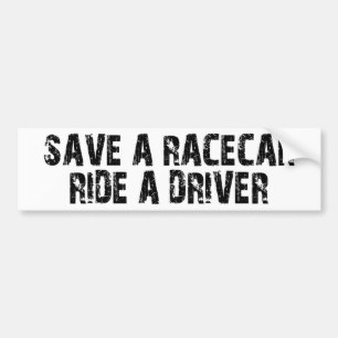 Racecarの乗車を運転者救って下さい バンパーステッカー