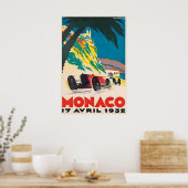 Racecar Art Monaco Racing Poster 1932 Print ポスター (キッチン)
