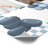 Racecar First Lap Around The Track Photo Milestone ポスター (角)