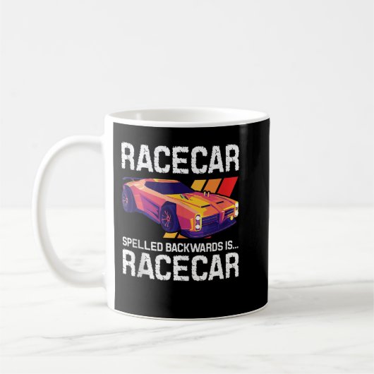 Racecar Spelled Backwards – カーレーサー整備士Rac コーヒーマグカップ (左)