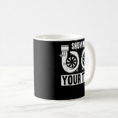 Racecar Turbo Wheel Auto Engine Garagを表示する コーヒーマグカップ (正面右)