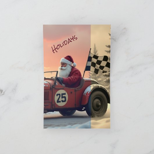 Racecar With Santa シーズンカード (内部)