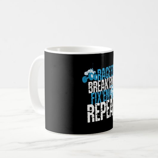 RaceEm FixEm RCカー コーヒーマグカップ (正面左)