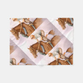 RaceHorseおよびJockeyWaterColor フリースブランケット (正面(横))