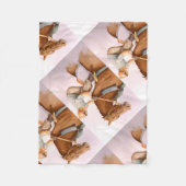 RaceHorseおよびJockeyWaterColor フリースブランケット (正面)