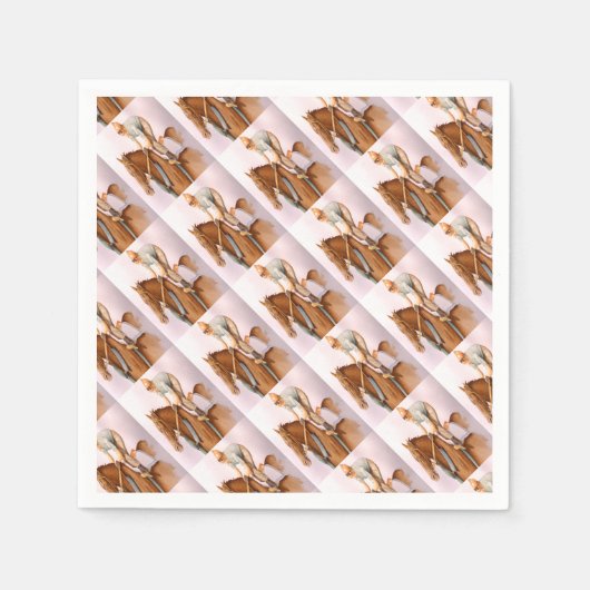 RaceHorseとジョッキー スタンダードカクテルナプキン (正面)