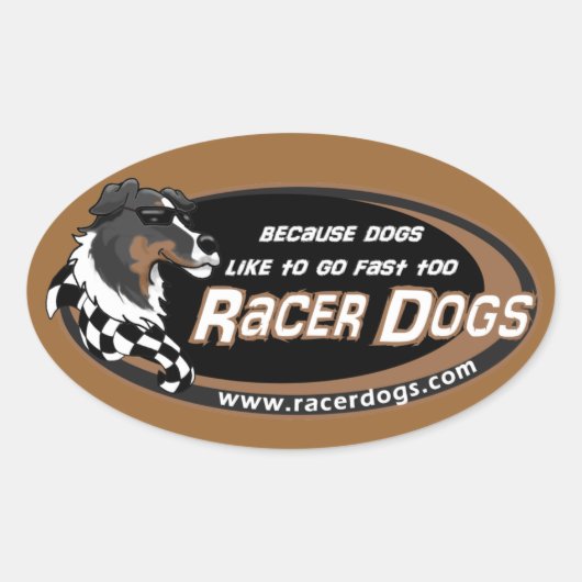 RacerDogsオリジナルロゴデカール 楕円形シール (正面)