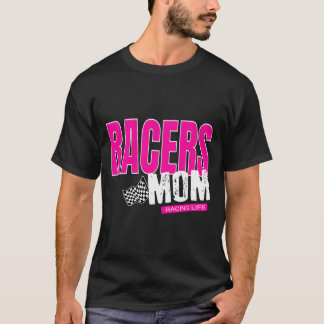 Racers Mom Checkered Flag Mom Racing Tシャツ