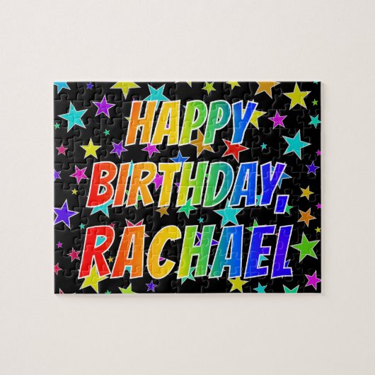「RACHAEL」名、おもしろい「ハッピーバースデー」 ジグソーパズル (横)