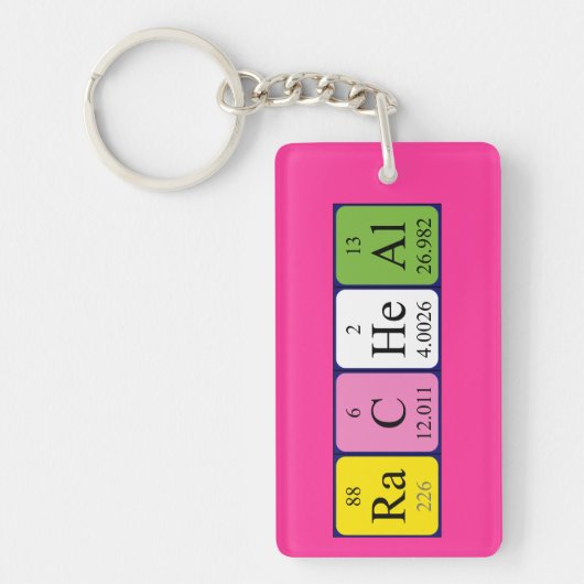 Racheal定期的なテーブル名キーリング キーホルダー (正面)