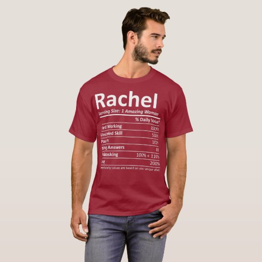 RACHEL栄養パーソナライズされた名ギフトおもしろい Tシャツ (正面フル)