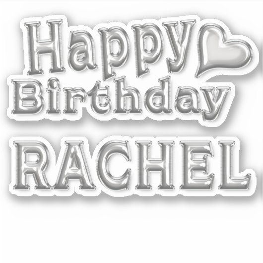 Rachel Happy Birthday silver Aufkleber Sticker シール (正面)