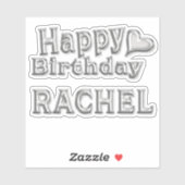 Rachel Happy Birthday silver Aufkleber Sticker シール (シート)
