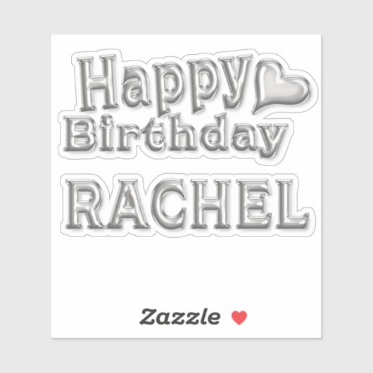 Rachel Happy Birthday silver Aufkleber Sticker シール (シート)