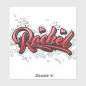 Rachel red Heart Graffiti Aufkleber Sticker シール (シート)