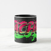 Rachel Vorname Name Graffiti red green Tasse マグカップ (中央)